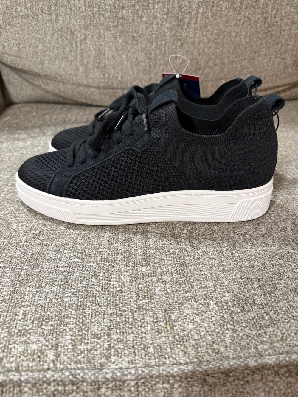 White Mountain Black Knit Sneakers